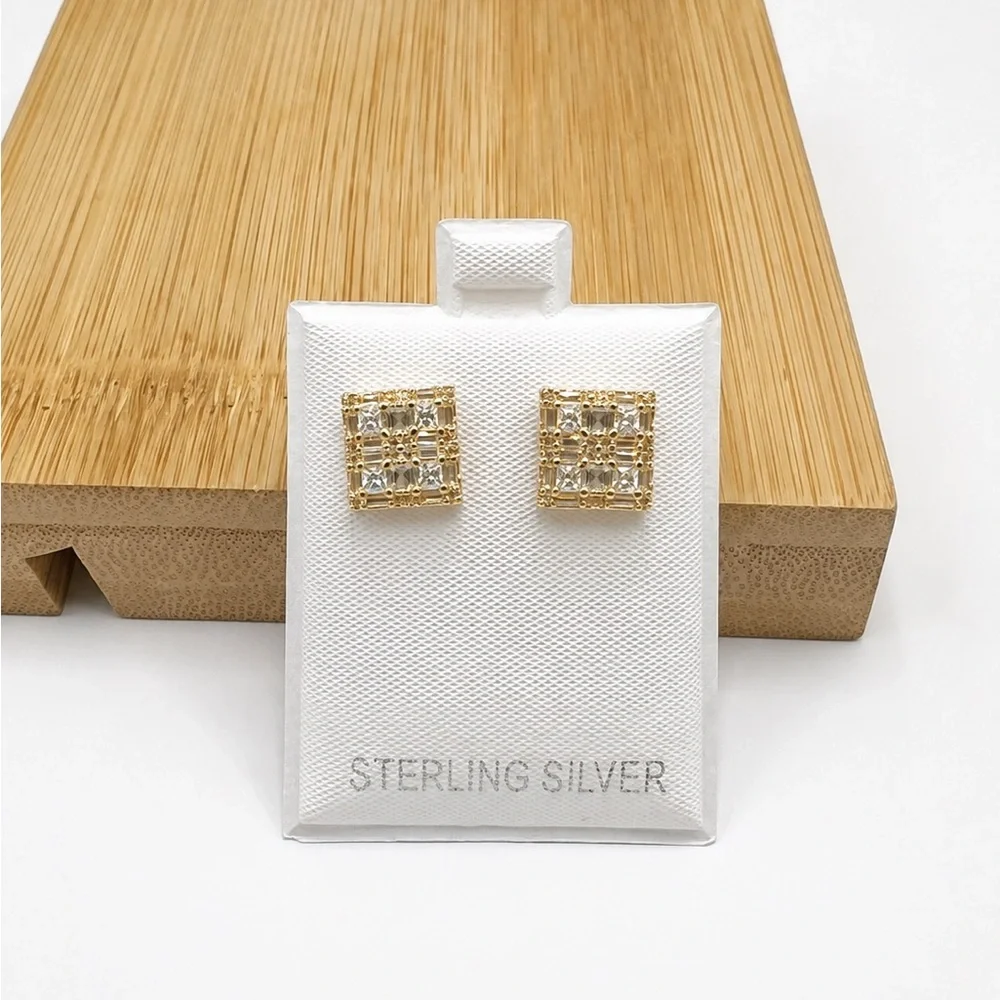 925 Sterling Silver 1.00CTW MOISSANITE Square Stud Earrings